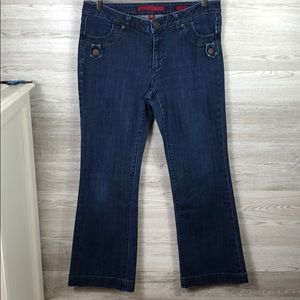 Curvy Boot Cut Jeans Womens Banana Republic Retro Sailor Button 10